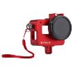 Picture of PULUZ Housing Shell CNC Aluminum Alloy Protective Cage with Insurance Frame & 52mm UV Lens for GoPro HERO (2018)/7 Black/6/5 (Red)