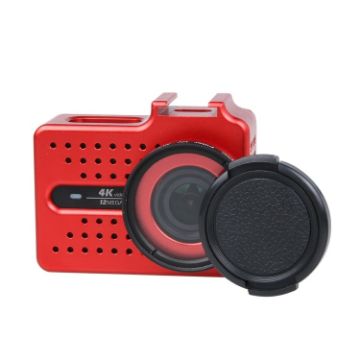 Picture of CNC Aluminum Alloy Housing Protective Case with UV Filter & Lens Protective Cap for Xiaomi Xiaoyi Yi II 4K Sport Action Camera (Red)