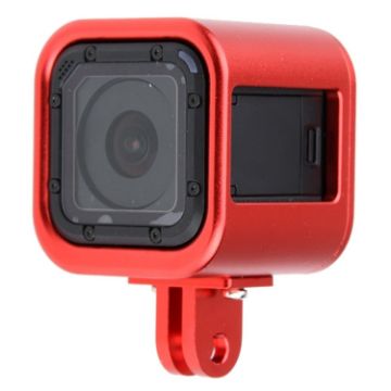 Picture of Housing Shell CNC Aluminum Alloy Protective Cage with Insurance Back Cover for GoPro HERO5 Session/HERO4 Session/HERO Session (Red)