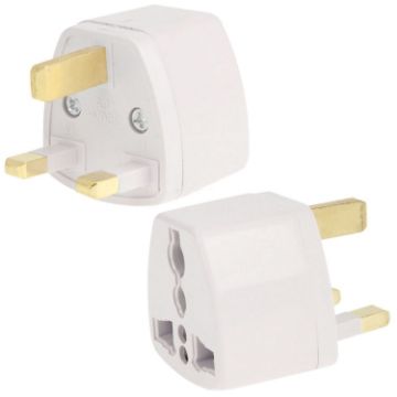 Picture of Plug Adapter, Travel Power Adaptor with UK Socket Plug (White)