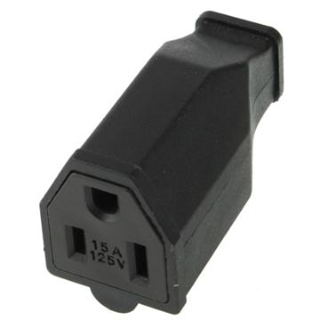 Picture of US Plug Female AC Wall Universal Travel Power Socket Plug Adaptor (Black)