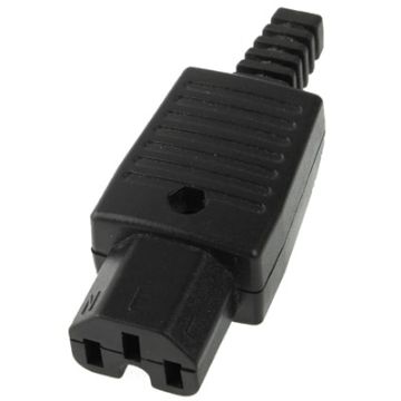Picture of 3 Prong Female AC Wall Universal Travel Power Socket Plug Adaptor (Black)