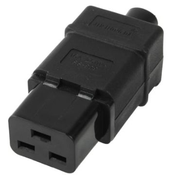 Picture of 3 Prong Female AC Wall Universal Travel Power Socket Plug Adaptor (Black)