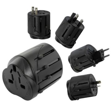 Picture of All in 1 EU + AU + UK + US Plug Travel Universal Adaptor, Size: 60 x 58 x 56mm (Black)