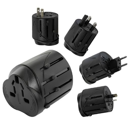Universal Travel Adaptor - EU AU UK US Plug - Black - 1