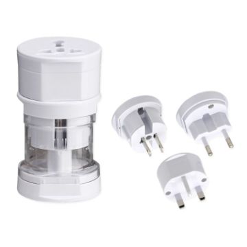 Universal Travel Adaptor - EU AU UK US Plug (White) - 1