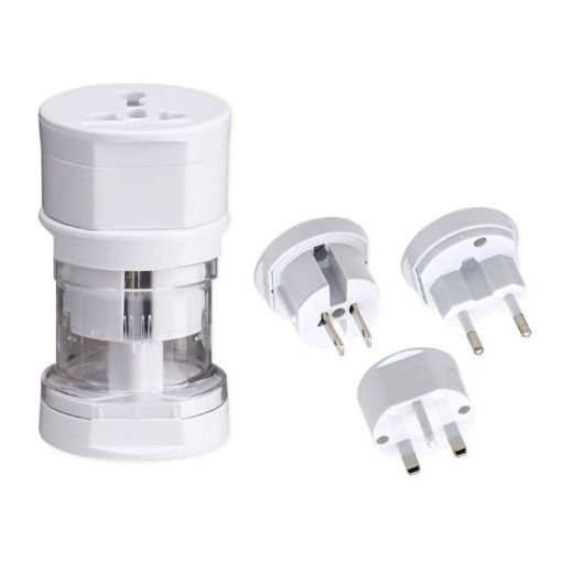 Universal Travel Adaptor - EU AU UK US Plug (White) - 1