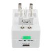Picture of Universal US/EU/AU/UK Travel AC Power Adaptor Plug with USB Charger Socket (White)