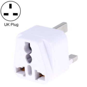 Portable Universal Socket to UK Plug Power Adapter Travel Charger - White - 1