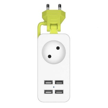 EU Plug Power Strip with 4 USB Port - 1