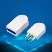 Italian Standard 3 Round Pin Male Plug + 3-hole Female Socket - 5
