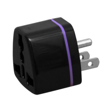 Picture of Pure Copper US Plug Mexico Adapter (Black)