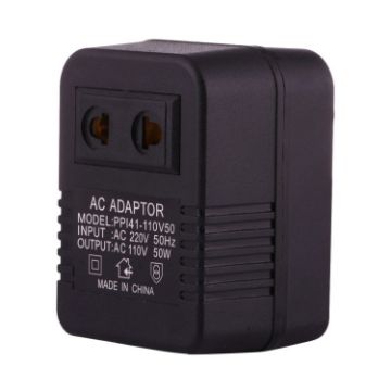 Picture of 220V to 110V 50W AC Power Socket Adapter, EU/US Plug to US Plug
