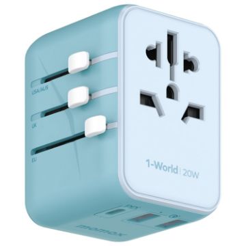 Picture of MOMAX UA11 1-World 20W PD Global Travel Fast Charger Power Adapter (Blue)
