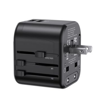 Picture of USAMS US-CC173 T55 12W Universal Multi Plug Travel Charger (Black)