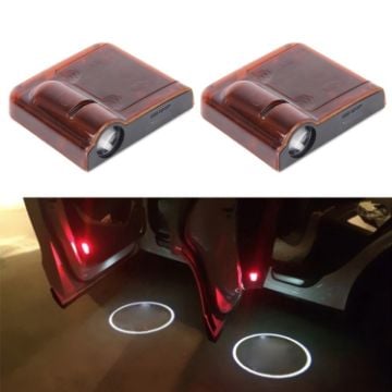Picture of 2 PCS LED Ghost Shadow Light, Car Door LED Laser Welcome Decorative Light, Display Logo for Volkswagen Car Brand (Red)