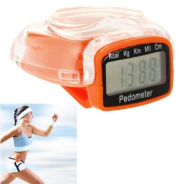 Picture of 3D Heart Style Crystal Cover Digital Pedometer, Step Counter/Distance Travelled/Calorie Calculator (Orange)