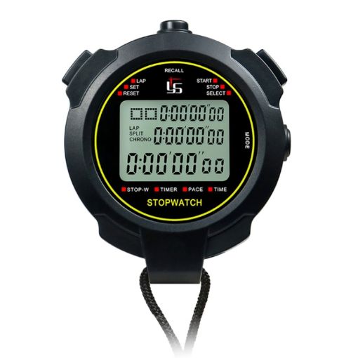 YS Stopwatch Timer Training Fitness Competition Stopwatch, YS-730 Black - 1