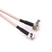 RG316 N Male to 2xTS9/2xCRC9 Male Plug Combiner Splitter Cable, 15cm - 4