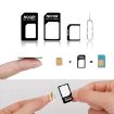 Picture of 4 in 1 Nano SIM to Micro SIM Card Kit for iPhone 5/4S with Eject Pin Tool (Black)