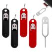 Picture of Eject Sim Card Tray Open Pins Needle Keychain Tool With Silicone Case (White)