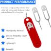 Picture of Eject Sim Card Tray Open Pins Needle Keychain Tool With Silicone Case (Red)