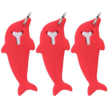 Picture of 3pcs 2 in 1 Phone Tablet Card Removal Needle Dolphin Shape Card Opening Needle Cover (Red)