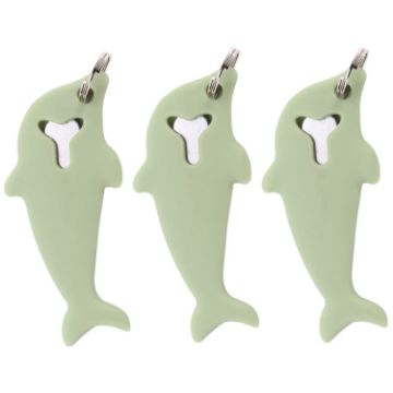 Picture of 3pcs 2 in 1 Phone Tablet Card Removal Needle Dolphin Shape Card Opening Needle Cover (Green)