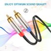 6.35mm Male to Dual RCA Male Audio Cable, 1.8m Length - 3