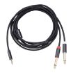 3.5mm Male to Dual 6.35mm Male Audio Cable - 2m (Black) - 2