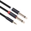 3.5mm Male to Dual 6.35mm Male Audio Cable - 2m (Black) - 3