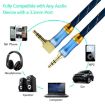 EMK 90-Degree Car 3.5mm Audio Cable Extension Cable - 5M Blue - 4