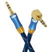 EMK 90-Degree Car 3.5mm Audio Cable Extension Cable - Blue - 2