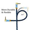 EMK 90-Degree Car 3.5mm Audio Cable Extension Cable - Blue - 3