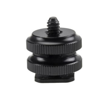 Picture of Reinforced Hot Shoe Aluminum Alloy 1/4 inch Screw Adapter with Double Nut for DSLR Cameras, GoPro HERO9 Black/HERO8 Black/7/6/5/5 Session/4/3+/3/2/1