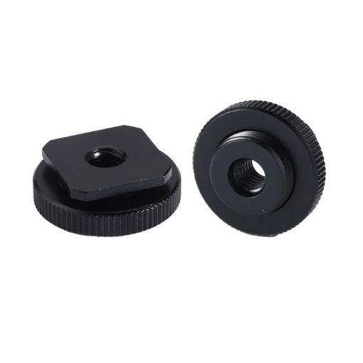 Picture of 2 PCS Aluminum Hot Shoe Single Nut Screw 5/8 Male to 1/4 Female Adapter