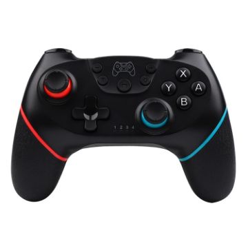 Picture of For Nintendo Switch Pro Wireless Bluetooth Handle with Macro Programming & Somatosensory Wake-up (Black Red Blue)