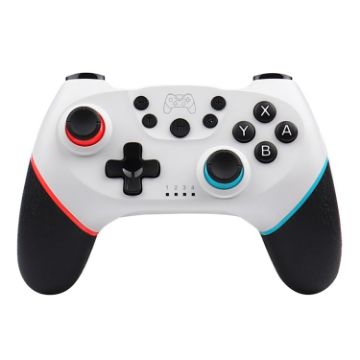 Picture of For Nintendo Switch Pro Wireless Bluetooth Handle with Macro Programming & Somatosensory Wake-up (White Red Blue)