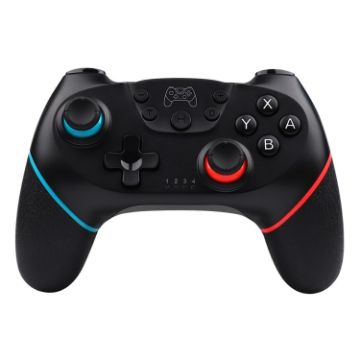 Picture of For Nintendo Switch Pro Wireless Bluetooth Handle with Macro Programming & Somatosensory Wake-up (Black Blue Red)