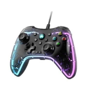 Picture of S03 Glare Transparent Wired Gamepad for Nintendo Switch/Sony PS/Computer (Black)