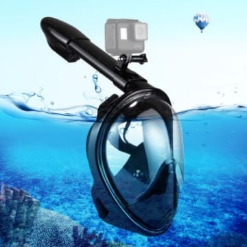 Picture of PULUZ 260mm Full Dry Snorkel Mask for GoPro Hero12 Black, Insta360 Ace, DJI Osmo Action - S/M Size (Black)