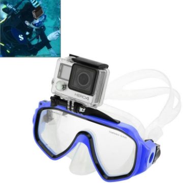 Picture of Diving Mask Swimming Glasses with GoPro Mount for Hero12/11/10/9/8/7/6/5, Insta360 Ace, DJI Osmo Action & More (Blue)