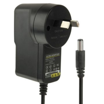 Picture of AC/DC Adapter 12V 1A for CCD Cameras, Output Tips: 5.5 x 2.1mm (Black)