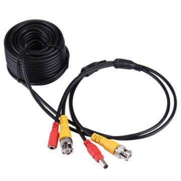 Picture of CCTV Cable, Video Power Cable, RG59 Coaxial Cable, Length: 10m (Black)