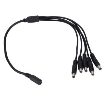 Picture of 1 Female to 5 Male Plug 5.5 x 2.1mm DC Power Cable (Black)