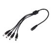Picture of 1 Female to 4 Male Plug 5.5 x 2.1mm DC Power Cable (Black)