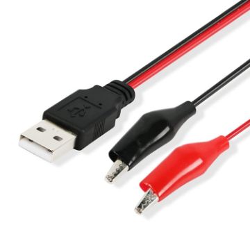 Picture of USB-A Male To 2 x Crocodile Clip Power Connection Extension Cable, Length: 0.5m