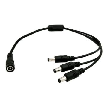 Picture of 0.37m 3 in 1 DC Female to DC Male Power Connection Extension Cable