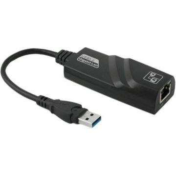 Picture of USB 3.0 10/100/1000Mbps Ethernet Adapter for Laptops, Plug and play (Black)