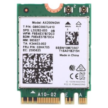 Picture of Dual Band AX200 2400Mbps Wireless AX200NGW NGFF M.2 Bluetooth 5.0 Wifi Network Card 2.4G/5G 802.11 ac/ax